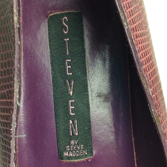 Steven Madden Ladies Mauve Snakeskin Heels Sz 8.5 - Picture 7 of 8